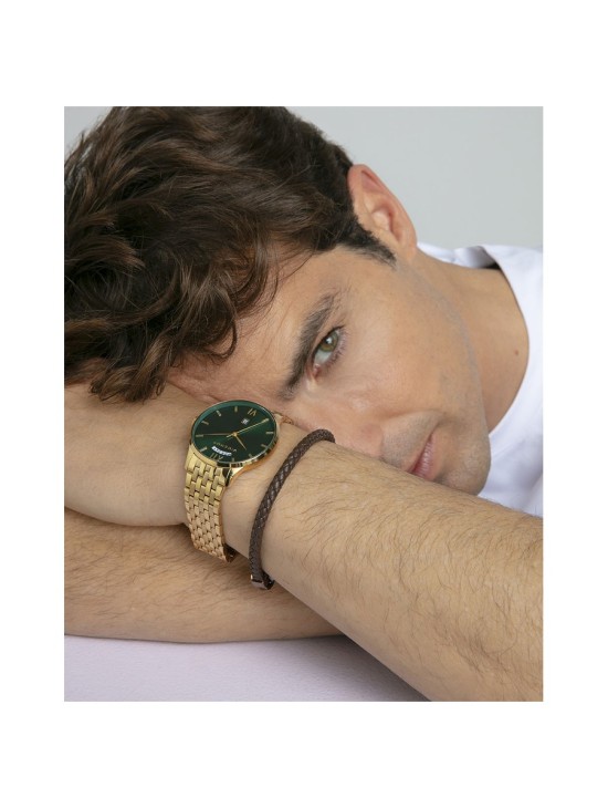 Pulsera Viceroy 15181P01011 Hombre Acero IP marrón y piel marrón