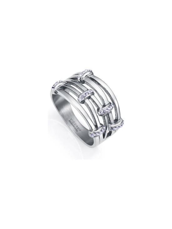 Anillo Viceroy Fashion 75367A01400 Mujer Acero Plateado Brillo