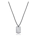 Colar Viceroy 75093C01000 Homem Aço com banho IP e pele preta