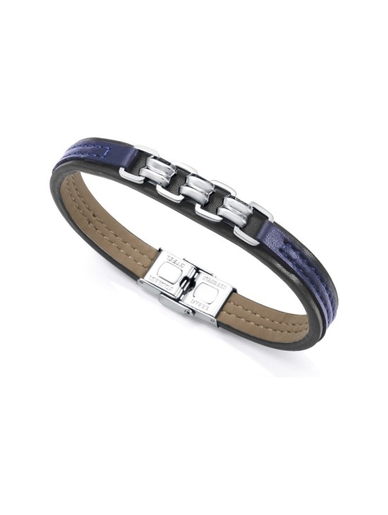 Pulseira Viceroy Magnum 15151P01013 Homem Aço e Pele Bicolor