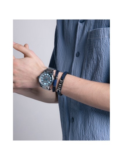 Pulsera Viceroy Magnum 15151P01013 Hombre Acero y piel bicolor