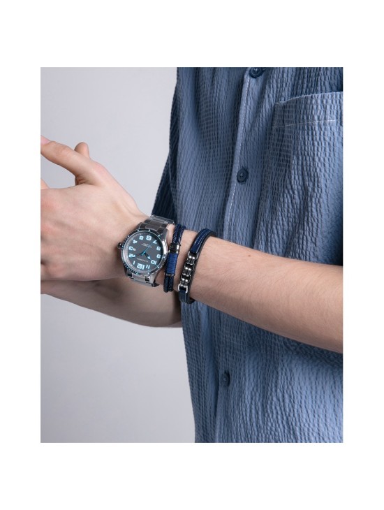 Pulsera Viceroy Magnum 15151P01013 Hombre Acero y piel bicolor