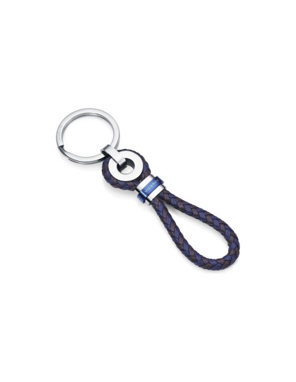 Viceroy 6403L09019 Men's Blue Steel & Brown Leather Keychain