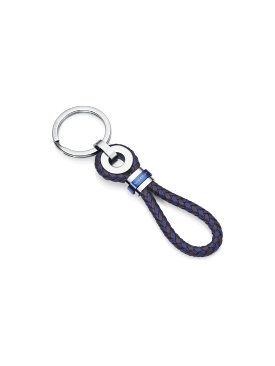 Viceroy 6403L09019 Men's Blue Steel & Brown Leather Keychain