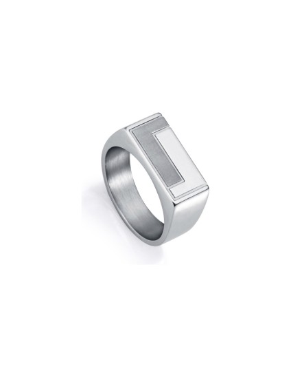 Anillo Sr Fashion 75382A02200 Hombre Acero Plateado diseño geométrico
