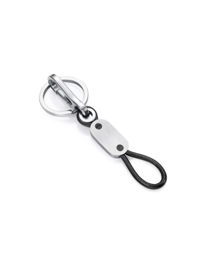 Llavero Viceroy 75351L01010 Hombre Acero Pulido y Piel Negra