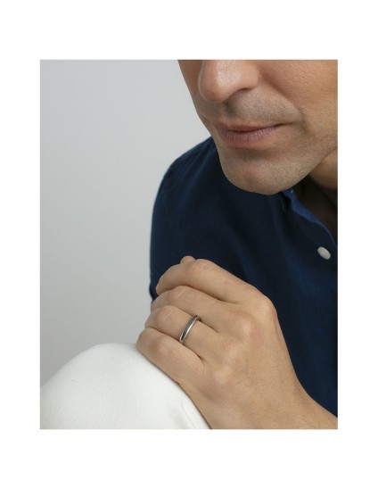 Viceroy 75406A02200 Men's Silver Steel Ring with Shine