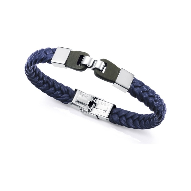Viceroy 75348P01013 Men's Bracelet Blue Steel & Leather