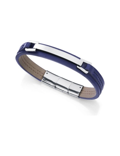 Pulseira Viceroy Fashion 75378P01013 Homem Aço e Pele Azul