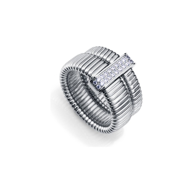 Anel Viceroy 75392A01200 Mulher Aço Tubogas com Zircónias