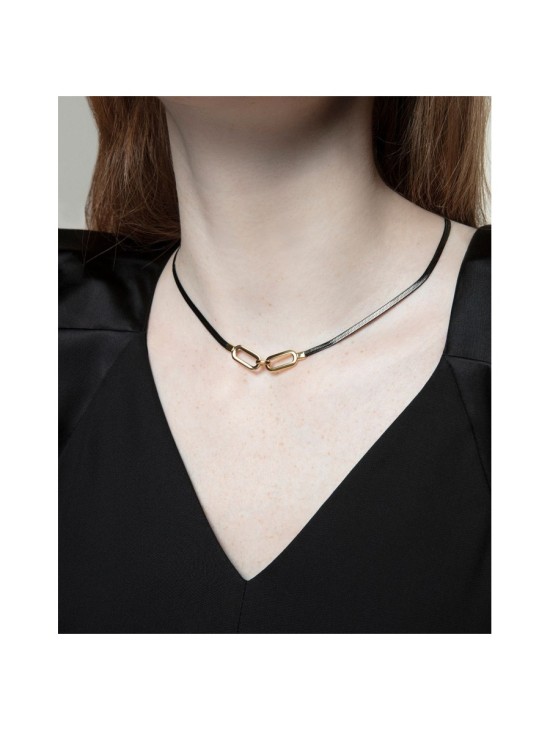 Collar Viceroy Fashion 75371C01010 Mujer acero IP negro y dorado
