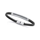 Pulsera Viceroy 15179P01010 Hombre Acero con piel negra