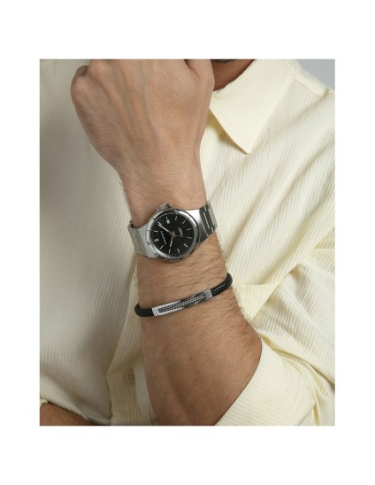 Pulseira Viceroy 15179P01010 Homem Aço com Pele Preta