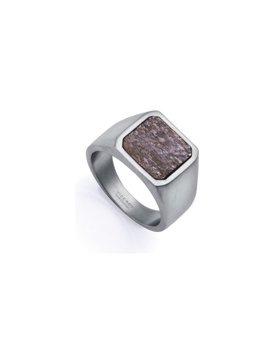 Anel Viceroy 75376A02611 Homem Aço Mate com Pedra Natural