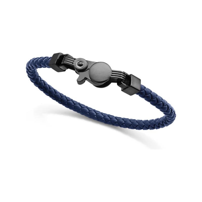 Pulsera Viceroy 15181P01013 Hombre Acero Negro y piel azul