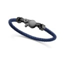 Pulsera Viceroy 15181P01013 Hombre Acero Negro con piel azul trenzada