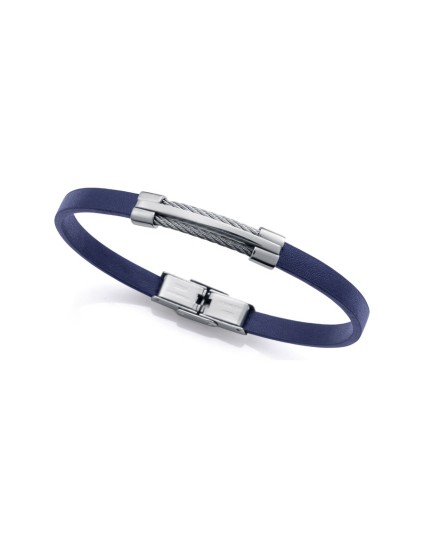 Pulsera Viceroy Fashion 75402P01013 Hombre acero y piel azul