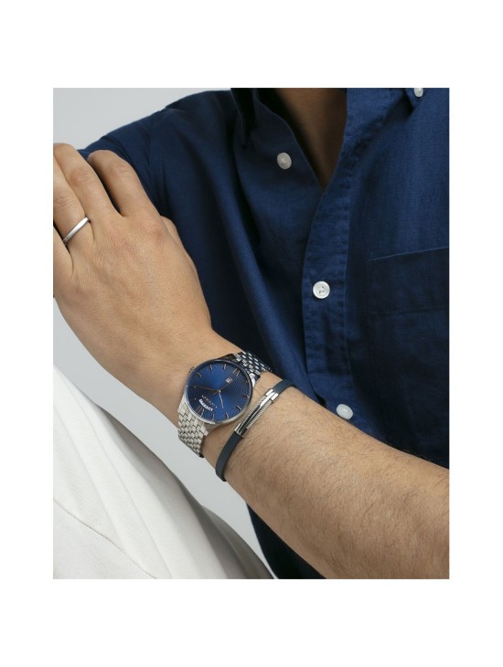 Pulseira Viceroy Fashion 75402P01013 Homem Aço e Pele Azul
