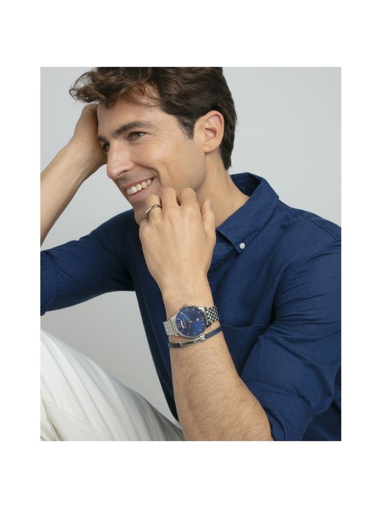Pulsera Viceroy Fashion 75402P01013 Hombre acero y piel azul