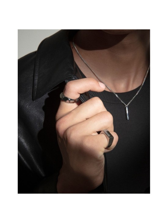 Anillo Viceroy 75382A02400 Hombre Acero Plateado Sello Moderno