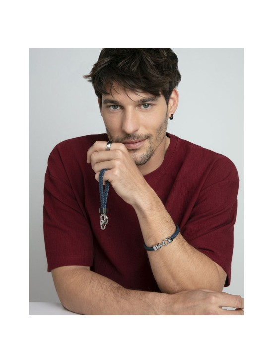 Llavero Viceroy Fashion 75405L01013 Hombre Acero Ip Negro piel azul