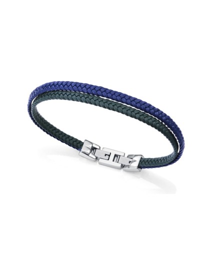 Pulseira Viceroy 15168P01016 Homem Aço e Pele Bicolor Moderna