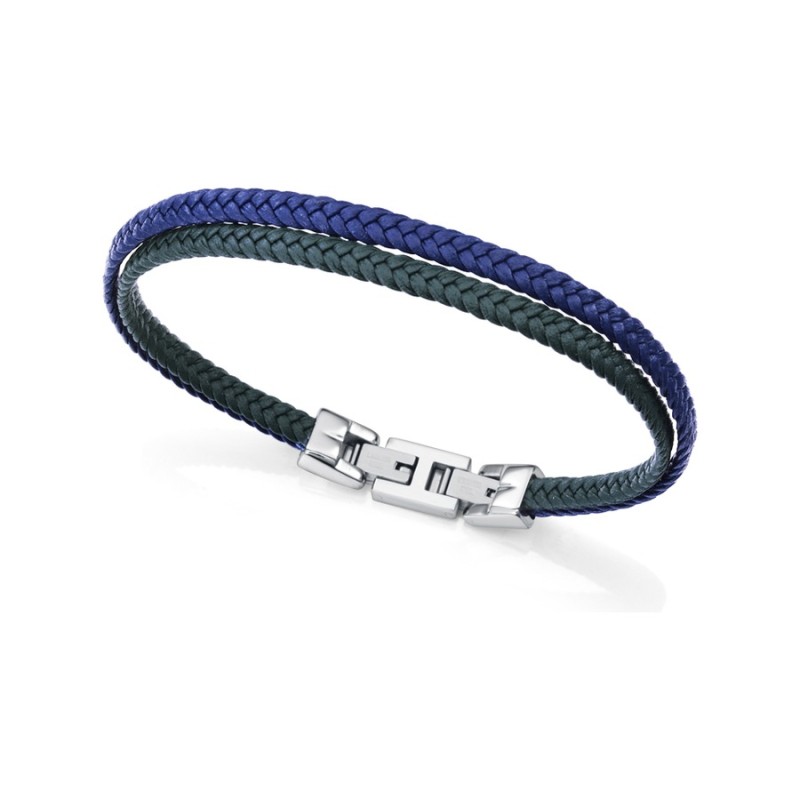 Pulseira Viceroy 15168P01016 Homem Aço e Pele Bicolor Moderna