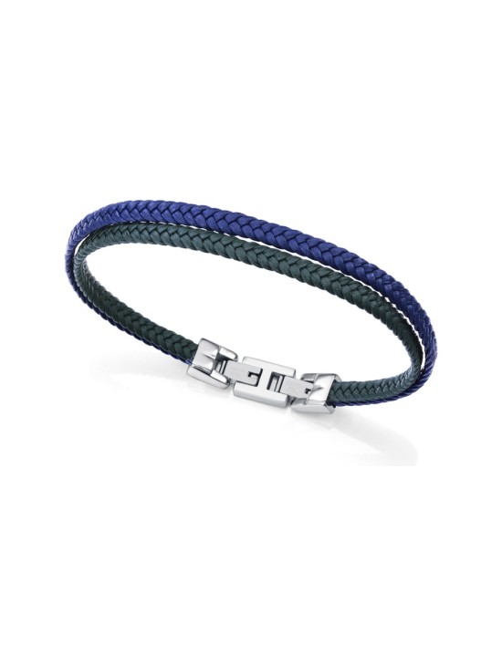 Pulsera Viceroy 15168P01016 hombre acero y piel bicolor moderna