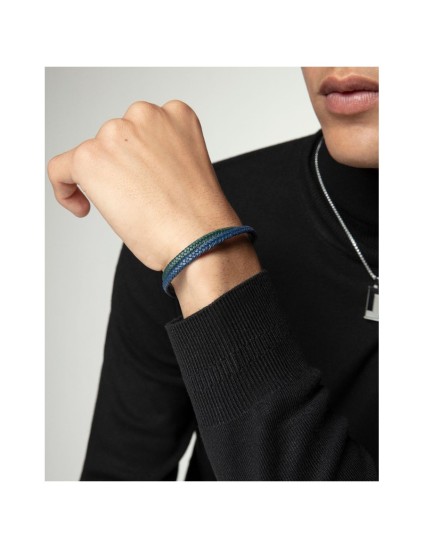 Pulseira Viceroy 15168P01016 Homem Aço e Pele Bicolor Moderna