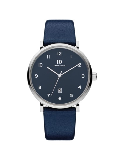 Danish Design 148-Q1216IQ22 Steel Watch with Blue Leather Strap