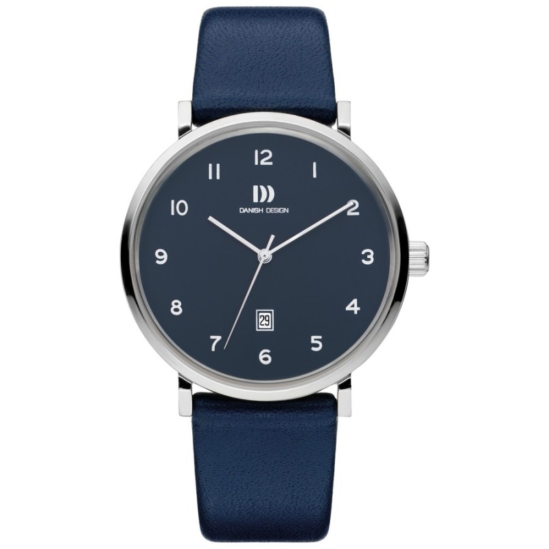 Danish Design 148-Q1216IQ22 Steel Watch with Blue Leather Strap