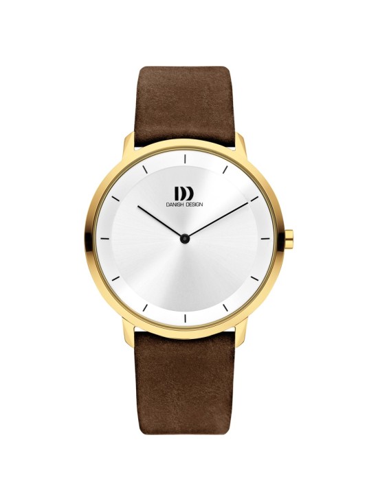 Danish Design 148-Q1258IQ15 Men's Gold Steel & Leather Watch