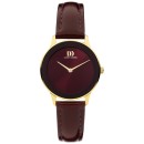 Reloj Danish Design 148-Q1288IV27 Mujer Acabado dorado con correa de piel burdeos