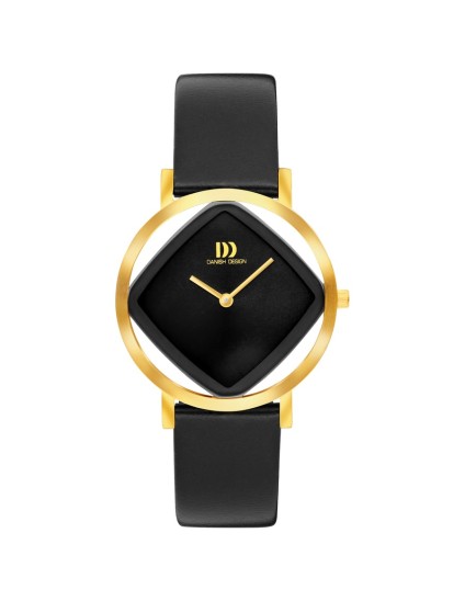 Danish Design 148-Q1300IV15 Women's Gold Steel Watch with Black Dia