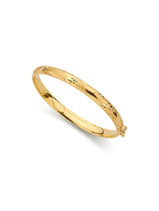 Pulsera de Media Caña Tallada Oro 18k 6mm - ¡Compra Aquí!