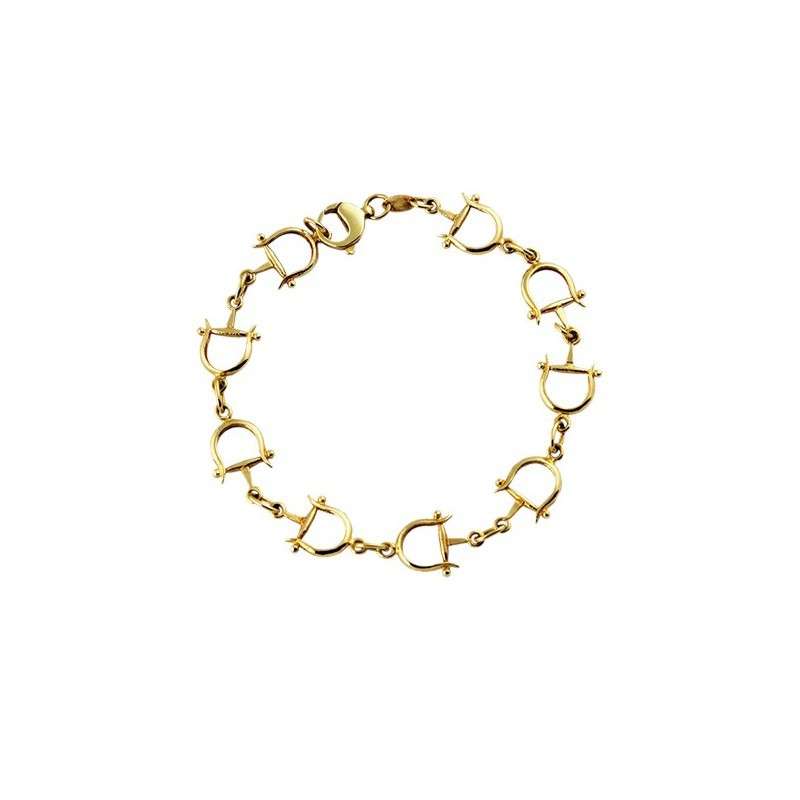 Pulsera para mamá, un regalo único y significativo 2 pulsera de estribos oro de 18k 750 mls 1